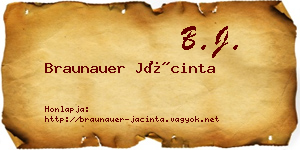 Braunauer Jácinta névjegykártya